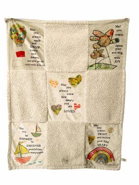 2020 Demdaco Inspirational Blessings Patchwork Security Blanket 30" X 40"
